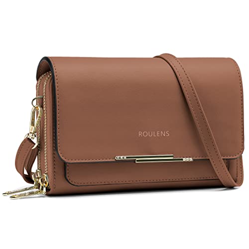 Roulens Klein Handy Umhängetasche,Damen Kleine Umhängetasche,PU Leder Crossbody Schultertasche Reisepass Handytasche mit Kartenschlitz Verstellbar Abnehmbar Schultergurt von Roulens