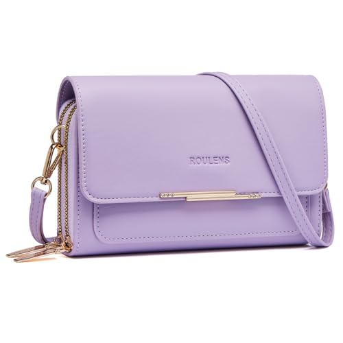 Roulens Klein Handy Umhängetasche,Damen Kleine Umhängetasche,PU Leder Crossbody Schultertasche Reisepass Handytasche mit Kartenschlitz Verstellbar Abnehmbar Schultergurt von Roulens