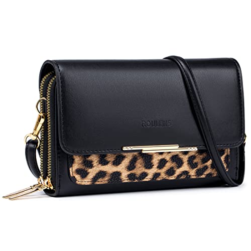 Roulens Klein Handy Umhängetasche,Damen Kleine Umhängetasche,PU Leder Crossbody Schultertasche Reisepass Handytasche mit Kartenschlitz Verstellbar Abnehmbar Schultergurt von Roulens