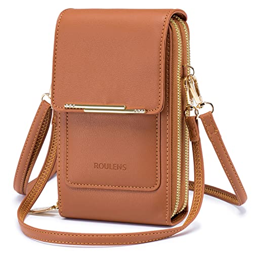 Roulens Klein Handy Umhängetasche,Damen Kleine Umhängetasche,PU Leder Crossbody Schultertasche Reisepass Handytasche mit Kartenschlitz Verstellbar Abnehmbar Schultergurt von Roulens