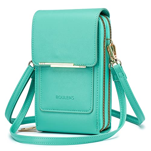 Roulens Klein Handy Umhängetasche,Damen Kleine Umhängetasche,PU Leder Crossbody Schultertasche Reisepass Handytasche mit Kartenschlitz Verstellbar Abnehmbar Schultergurt von Roulens