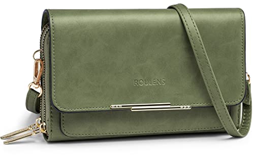 Roulens Klein Handy Umhängetasche,Damen Kleine Umhängetasche,PU Leder Crossbody Schultertasche Reisepass Handytasche mit Kartenschlitz Verstellbar Abnehmbar Schultergurt von Roulens