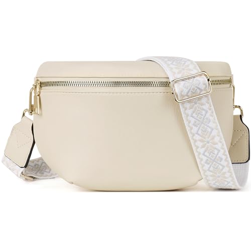 Roulens Kleine Damen Umhängetaschen,Elegant Bauchtasche Damen,Umhängetasche aus Veganes PU Leder,Crossbody Bag Damen,RFID Blockierung Kartenschlitz Brusttasche mit Verstellbar Abnehmbar Breiter Gurt von Roulens