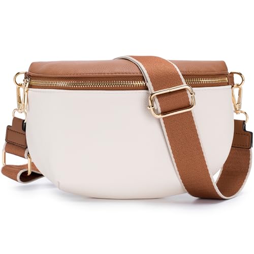 Roulens Kleine Damen Umhängetaschen,Elegant Bauchtasche Damen,Umhängetasche aus Veganes PU Leder,Crossbody Bag Damen,RFID Blockierung Kartenschlitz Brusttasche mit Verstellbar Abnehmbar Breiter Gurt von Roulens