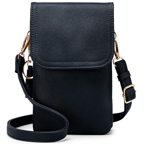 Roulens kleine Handy Umhängetasche Damen, Handytasche mit Geldbörse zum Umhängen, PU Leder Tasche damen für Frauen Designer, verstellbarer Riemen und Schlüsselanhänger von Roulens