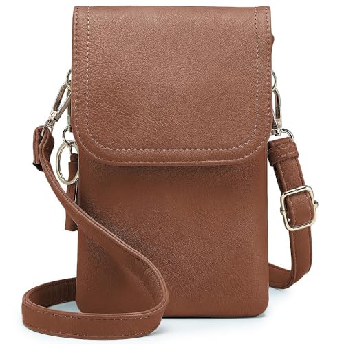 Roulens kleine Handy Umhängetasche Damen, Handytasche mit Geldbörse zum Umhängen, PU Leder Tasche damen für Frauen Designer, verstellbarer Riemen und Schlüsselanhänger von Roulens