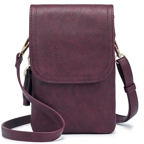 Roulens kleine Handy Umhängetasche Damen, Handytasche mit Geldbörse zum Umhängen, PU Leder Tasche damen für Frauen Designer, verstellbarer Riemen und Schlüsselanhänger von Roulens