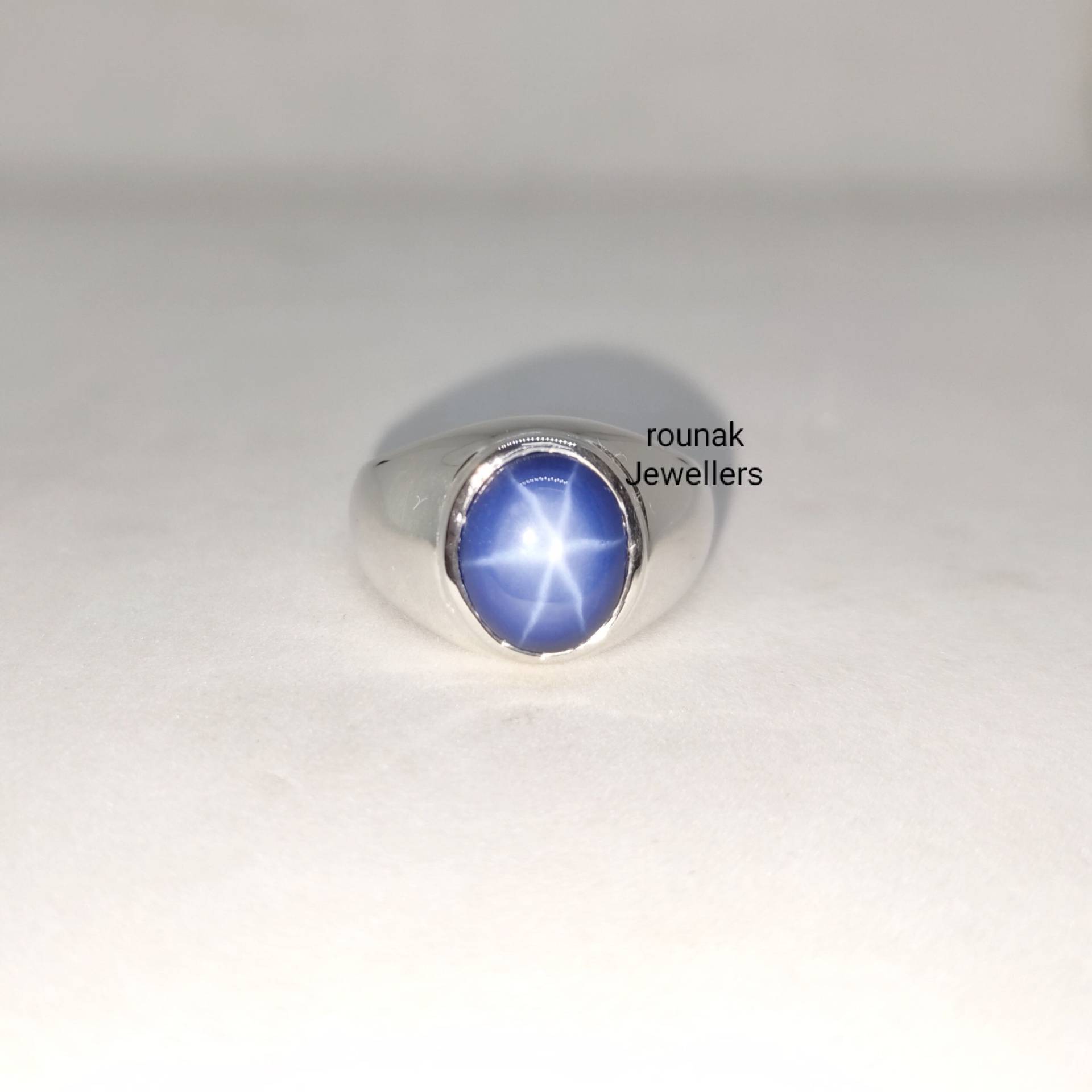 Lab Star Saphir Herren Ring, Handgemachte Ringe, 925 Sterling Silber, Weihnachtsgeschenk, Zierliches Geburtstagsgeschenk, Geschenk Für Ihn von RounakJewellers