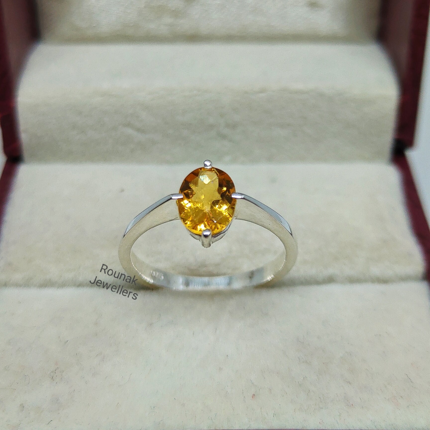 Natürlicher Citrin Ring, Statement 925 Silber November Geburtsstein Schmuck Verlobungsring, Ring Für Frauen, Geschenk von RounakJewellers