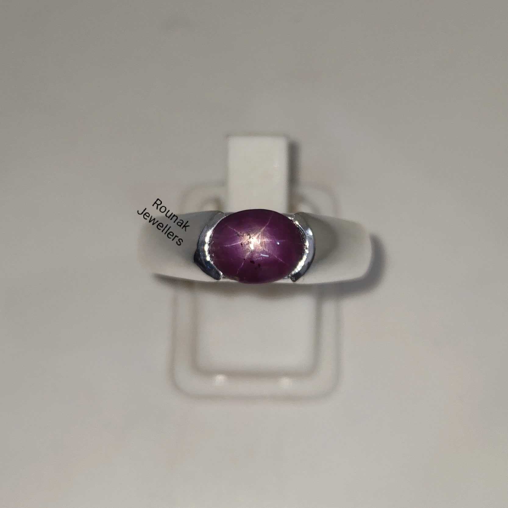 Natürlicher Stern Rubin Ring, Statement 925 Sterling Silber Siegelring, Geburtsstein Geschenk Für Sie von RounakJewellers
