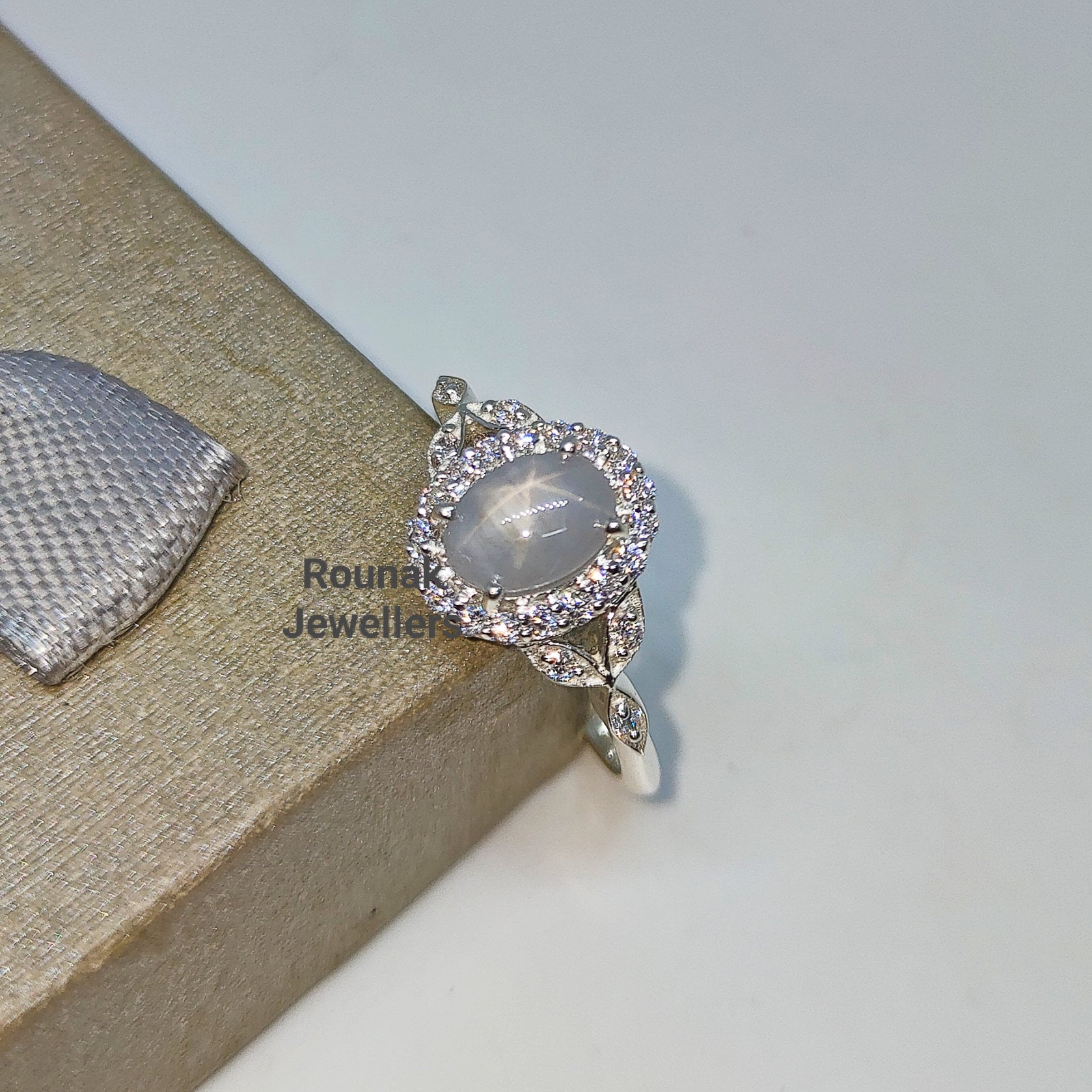 Stern Saphir Ring, Minimalist 925 Silber Cz Vintage Ehering, Natürlicher Edelstein Stapelring, Geschenk von RounakJewellers