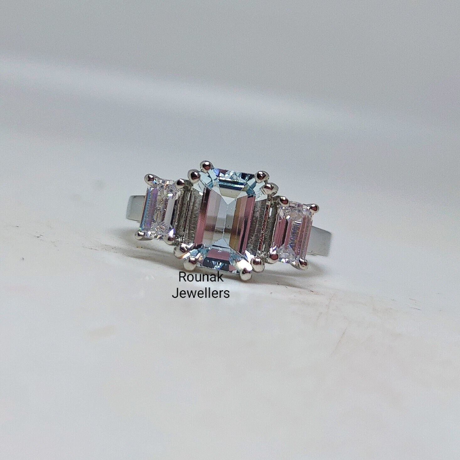 Vintage Aquamarin Ring, Minimalist Statement 925 Silber Aaa Qualität Jahrestag Geschenk Für Sie von RounakJewellers