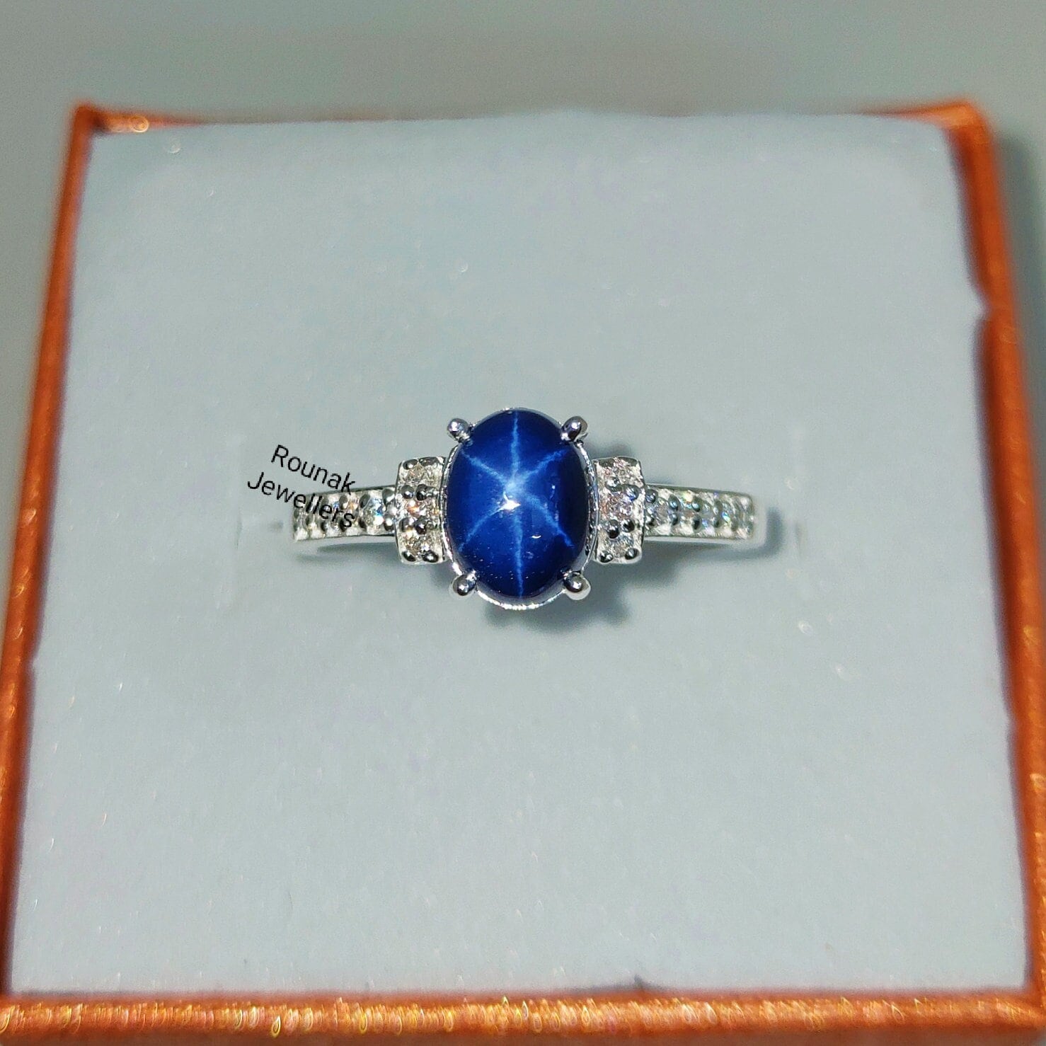 Vintage Blauer Stern Saphir Ring, Kornblume 925 Sterling Silber, Lindy Versprechen Frauen Geschenk Ring von RounakJewellers