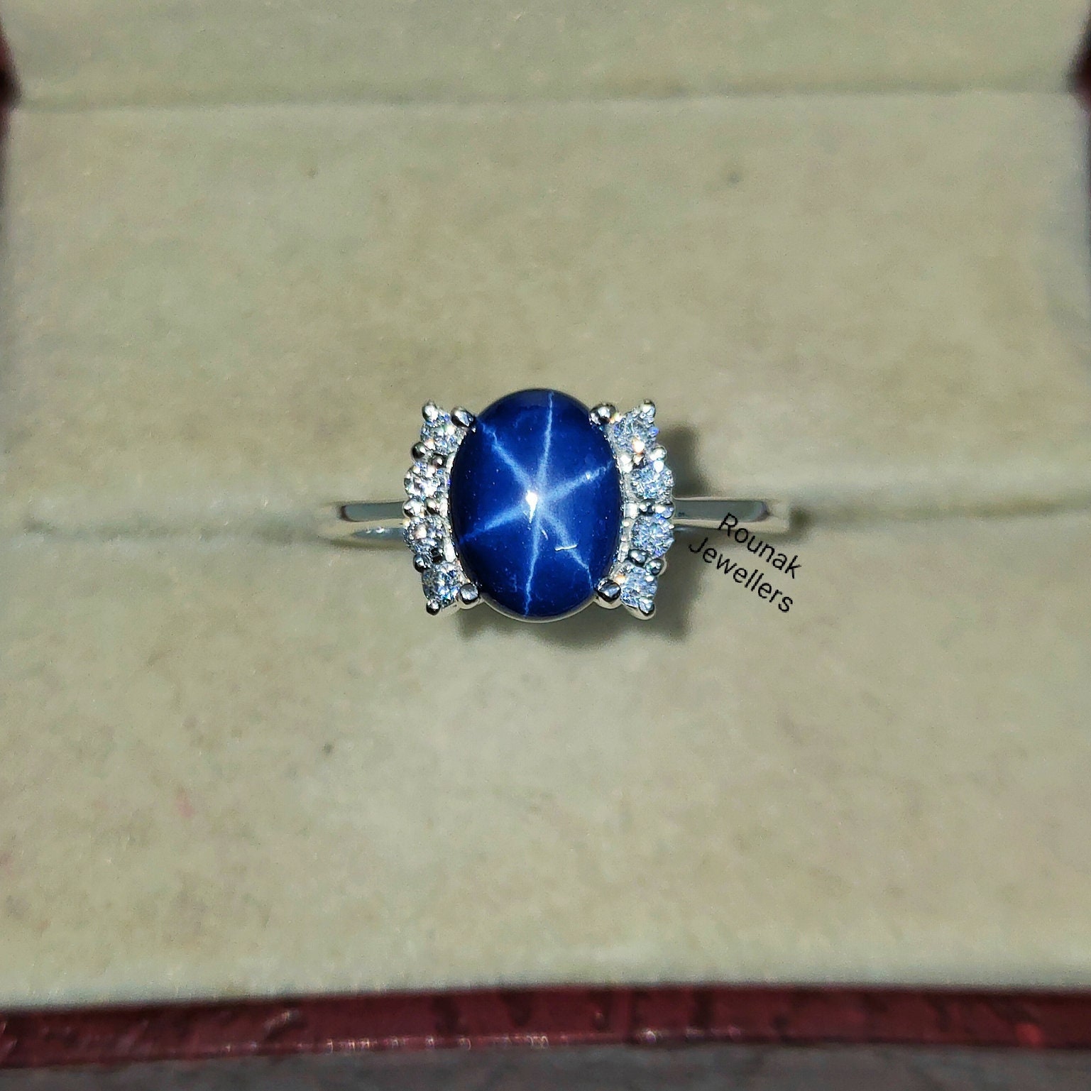 Vintage Blauer Stern Saphir Ring, Kornblumen 925 Sterling Silber, Lindy Blau Versprechen Frauen Geschenk Ihr von RounakJewellers