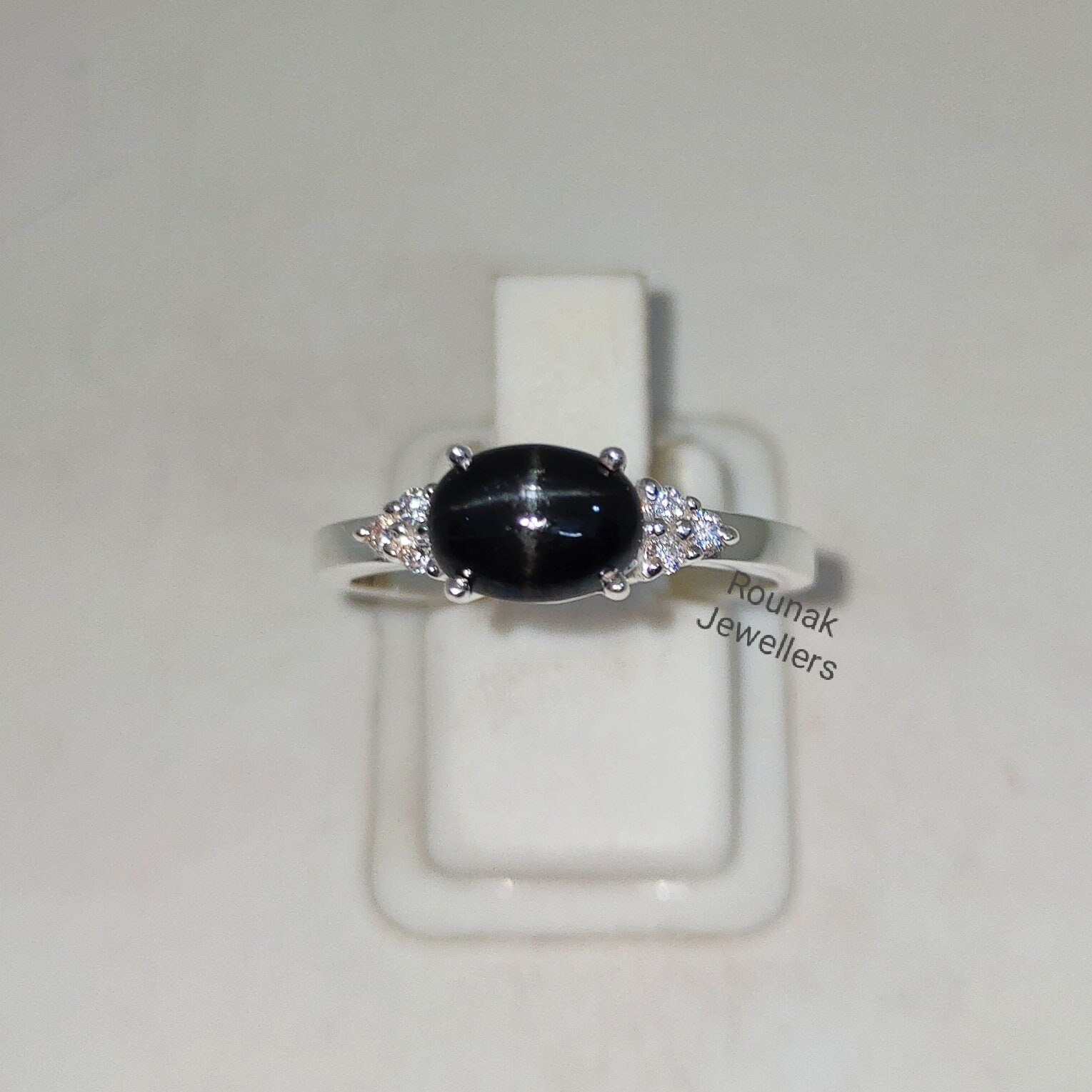 Vintage Schwarzer Stern Ring, Versprechen Natürlicher 925 Sterling Silber, Jubiläum Schöner Geschenk Für Frauen von RounakJewellers