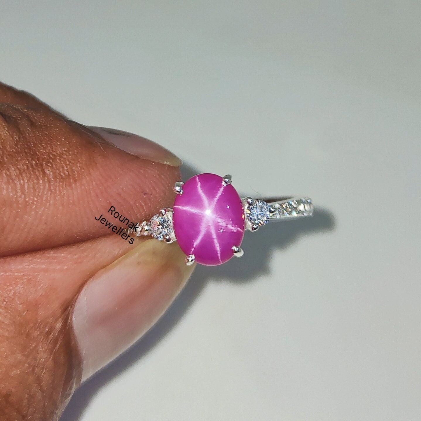 Vintage Stern Rosa Saphir Ring, Verlobungsring, 925 Sterling Silber, Geburtstagsring, Lindy Sternring, Stapelbarer Frauen Geschenke von RounakJewellers