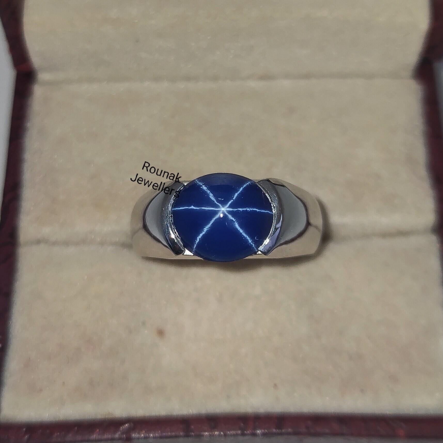 stern Blauer Saphir Ring, Solitär Massiv 925 Silber Lindy Minimalist Mam Frauen Geschenk Für Ihn von RounakJewellers