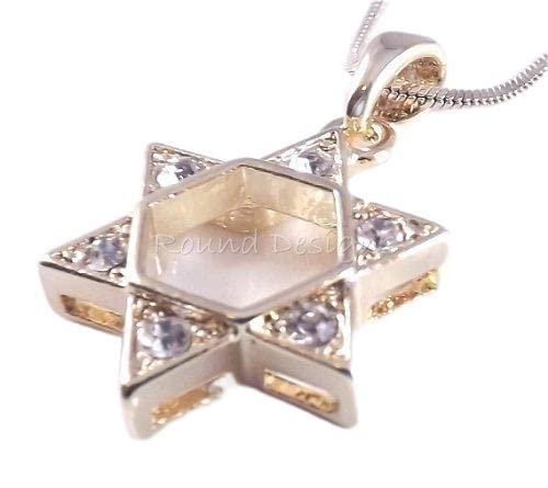 Round 5 - Davidstern Jüdische Halskette Mit Anhänger Kabbala Gold Kristall Steine Jüdisch von Round Designs
