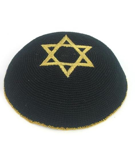 Round Designs Kippa David Stern gestrickt 15 cm von Round Designs