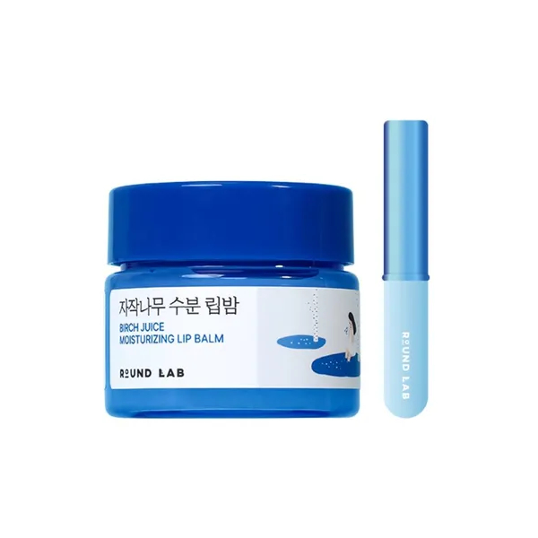 Round Lab - Birch Juice Moisturizing Lip Balm Set(+Brush) - 1 set von Round Lab