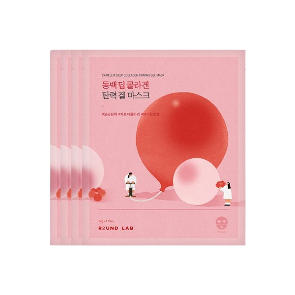 Round Lab - Camellia Deep Collagen Firming Gel Mask - 34g*4ea von Round Lab