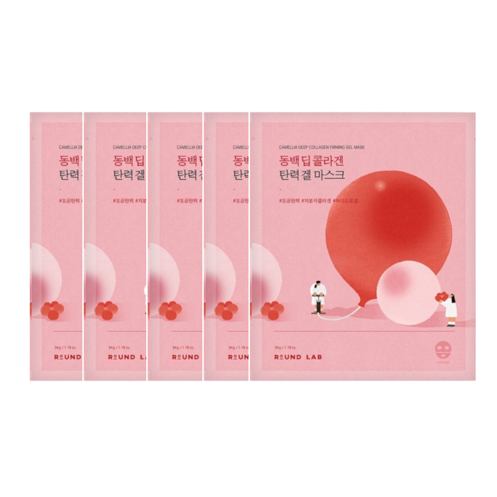 Round Lab - Camellia Deep Collagen Firming Gel Mask - 34g (5ea) Set von Round Lab