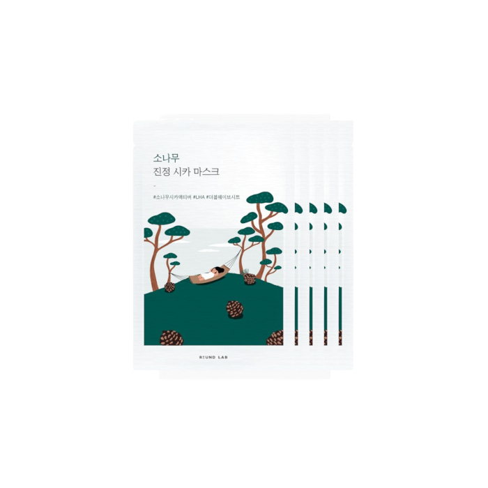 Round Lab - Pine Calming Cica Mask Sheet - 27ml (5ea) Set von Round Lab