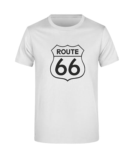 Route 66 Herren Freizeit Biker T-Shirt offizielles Lizenzprodukt Farbe & Größe wählbar, Farbe: Weiß, Größe: M von Route 66