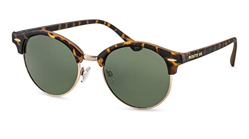 Route 66 Unisex Sonnenbrille/Retro Browline Sonnenbrille für Damen & Herren/Havanna-Braun F2511923 von Route 66