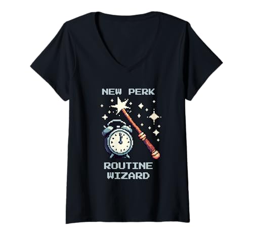 Damen Neuer Vorteil: Routine-Assistent | Pixel-Support-Upgrade T-Shirt mit V-Ausschnitt Damen Neuer Vorteil: Routine-Assistent | Pixel-Support-Upgrade T-Shirt mit V-Ausschnitt von Routine Mastery Pixel Designs
