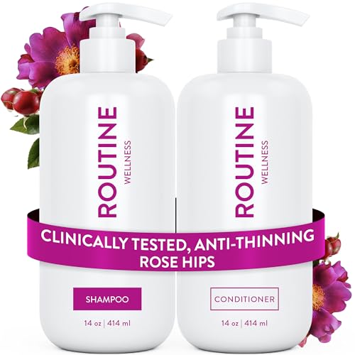 Routine Wellness Shampoo und Pflegespülung gegen Haarausfall für geschwächtes Haar - DHT-Blocker mit Biotin für Frauen und Männer - Farbe: von Routine Wellness
