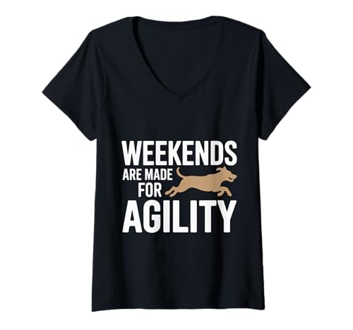 Damen Weekends Are Made for Agility Dog Handler Trainer Fun - T-Shirt mit V-Ausschnitt Damen Weekends Are Made for Agility Dog Handler Trainer Fun - T-Shirt mit V-Ausschnitt von Routine für Hundagilitätstrainer