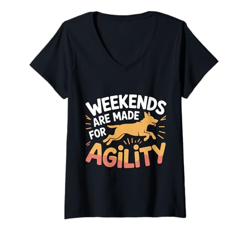 Damen Weekends Are Made for Agility Dog Handler Trainer Fun |- T-Shirt mit V-Ausschnitt Damen Weekends Are Made for Agility Dog Handler Trainer Fun |- T-Shirt mit V-Ausschnitt von Routine für Hundagilitätstrainer
