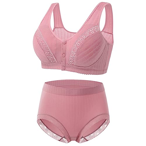 routinfly 2 StüCk Dessous Damen Spitzen BHS Und UnterwäSche-Sets FüR Damen Sexy Ohne BüGel Nahtlose Alltags BH Und Panty Sets Push Up Dessous Set Sommer Sport BH Gepolstert Ultra Thin Bras Set von routinfly