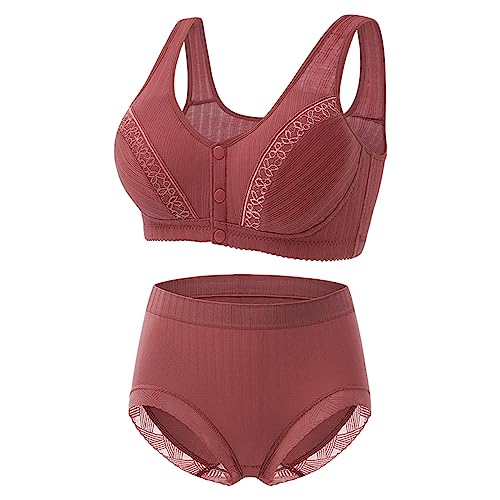 routinfly 2 StüCk Dessous Damen Spitzen BHS Und UnterwäSche-Sets FüR Damen Sexy Ohne BüGel Nahtlose Alltags BH Und Panty Sets Push Up Dessous Set Sommer Sport BH Gepolstert Ultra Thin Bras Set von routinfly