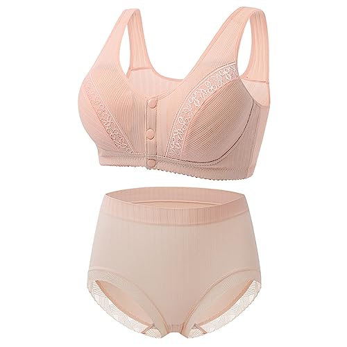 routinfly 2 StüCk Dessous Damen Spitzen BHS Und UnterwäSche-Sets FüR Damen Sexy Ohne BüGel Nahtlose Alltags BH Und Panty Sets Push Up Dessous Set Sommer Sport BH Gepolstert Ultra Thin Bras Set von routinfly