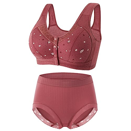 routinfly 2 StüCk Dessous Damen Spitzen BHS Und UnterwäSche-Sets FüR Damen Sexy Ohne BüGel Nahtlose Alltags BH Und Panty Sets Push Up Dessous Set Sommer Sport BH Gepolstert Ultra Thin Bras Set von routinfly