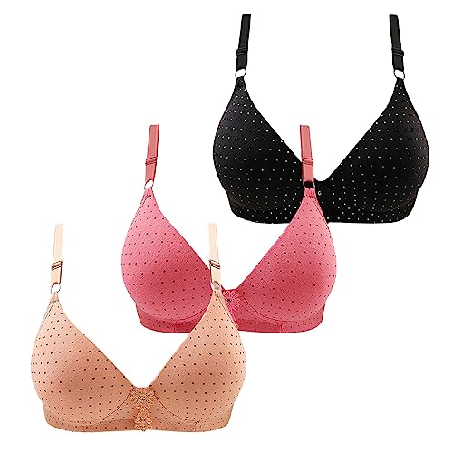 BH Damen Sexy Push-Up Gepolsterte Alltags-BH Drahtlose Sport-BHS Frauen Hohe UnterstüTzung GroßE BüSte Damen Bestickte Atmungsaktive UnterwäSche Bequemer BH UnterwäSche Keine RäNder Tiefes V von routinfly