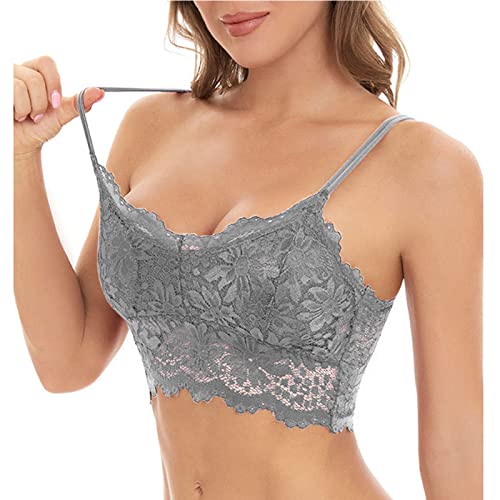 Damen Dessous Aus Spitze Sexy UnterwäSche Stilvolles Blumenmuster Weich AushöHlen Korsett Push Up BH Volle Abdeckung Komfort Gepolsterter BüGelFeste TräGer Perfekte Form von Routinfly