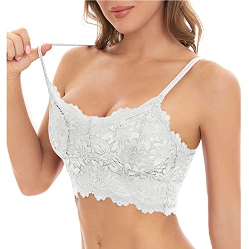 Damen Dessous Aus Spitze Sexy UnterwäSche Stilvolles Blumenmuster Weich AushöHlen Korsett Push Up BH Volle Abdeckung Komfort Gepolsterter BüGelFeste TräGer Perfekte Form von routinfly