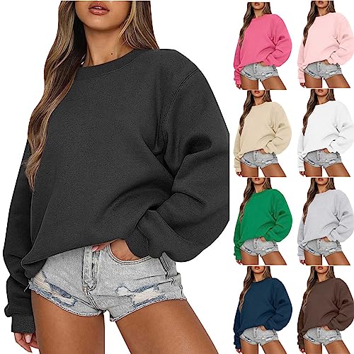 Damen Lässige Tunika Oberteil Damen Langarm Oberteile Lässige Damen Lang Shirt Rundhals Solide Lose Sweatshirt Elegant Dressy Warm T Shirt Sportlich Bequem Pullover Tunika Streetwear Herbst Winter von routinfly