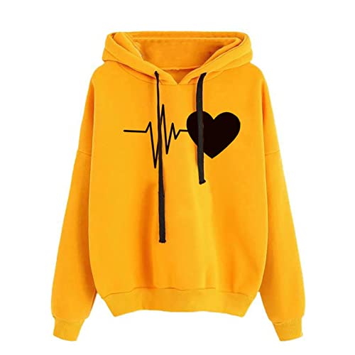 Damen Pullover Kapuzenpullover Mit Kordelzug LäSsige Kapuzenpulli Tops Mit Kapuze Mode Druck Sweatshirt Hoodie Oberteil Langarm Freizeitbluse Tops Sport Fitness Pullover Pulli Herbstoutfits Kleidung von routinfly