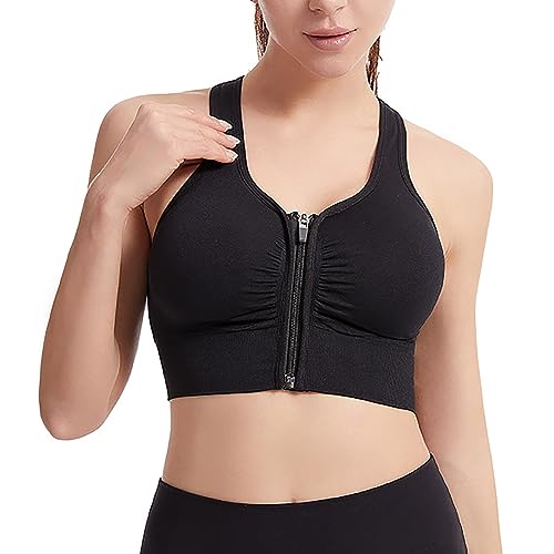 Damen Sport BH Frontverschluss Push Up BH Nahtloser Haltungs-Korrektur BH Beauty Back BH Yoga BH Ohne Bügel Frontreißverschluss Ultimate Lifter Stretch Shaping Everyday Bra Atmungsaktiver Bralette von routinfly