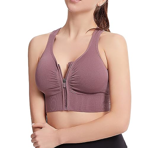 Damen Sport BH Frontverschluss Push Up BH Nahtloser Haltungs-Korrektur BH Beauty Back BH Yoga BH Ohne Bügel Frontreißverschluss Ultimate Lifter Stretch Shaping Everyday Bra Atmungsaktiver Bralette von routinfly