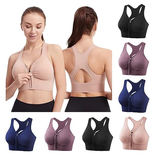 Damen Sport BH Frontverschluss Push Up BH Nahtloser Haltungs-Korrektur BH Beauty Back BH Yoga BH Ohne Bügel Frontreißverschluss Ultimate Lifter Stretch Shaping Everyday Bra Atmungsaktiver Bralette von routinfly