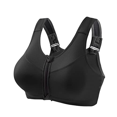 Damen Sport Bh Zip Front Alltags Bh Fitness Yoga Bhs Plus GrößE Jeden Tag Bralette Ohne BüGel Bequeme UnterwäSche Mutterschaft Und Krankenpflege Bhs Hohe UnterstüTzung Einfarbig Workout Bralette von Routinfly