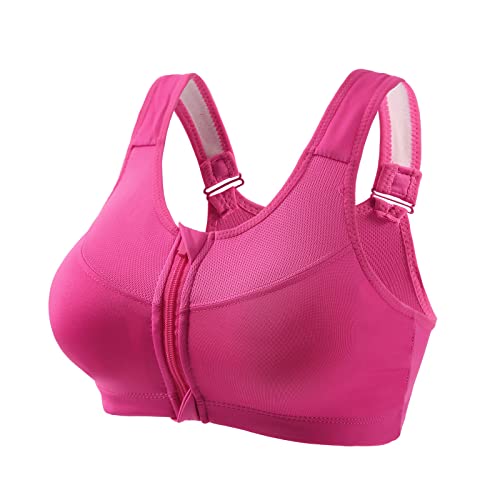 Damen Sport Bh Zip Front Alltags Bh Fitness Yoga Bhs Plus GrößE Jeden Tag Bralette Ohne BüGel Bequeme UnterwäSche Mutterschaft Und Krankenpflege Bhs Hohe UnterstüTzung Einfarbig Workout Bralette von Routinfly