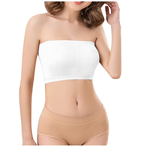 Damen Trägerloser BH atmungsaktiver Stretch BH für den Alltag Sommer Bandeau BH Plus Size BH Komfort Kabelloser BH ohne Träger gepolsterter BH Nahtloser Bralette Elegante Unterwäsche Tube Top BH von Routinfly