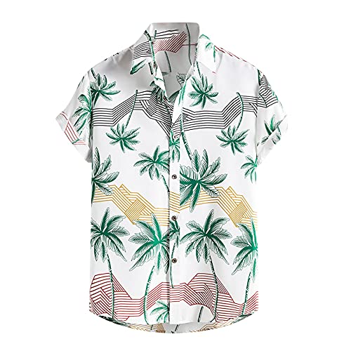 Herren Hawaii Hemd Herren Kurzarm Freizeithemd Sommer Bedruckt Button Down Strand Hemden Tops Vintage Revers T Shirt Plus Größe Classic Fit Shirt Festival Hemden Streetwear Outfit von routinfly