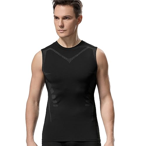 Herren Tank Top äRmelloses Kompressionsshirt Muskelshirt Funktionsshirt Sportweste Tight Slimming Shirt Elastic Body Shaper Vest Muscle Tank Chest Compression Top Gynecomastia Shapewear von routinfly